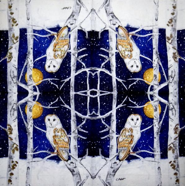 116 Owls - ply - Kalamazoo - CS - 24x24cm